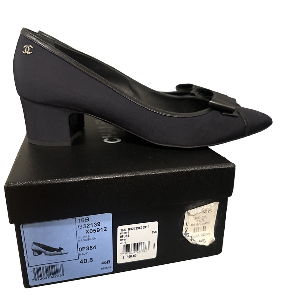 Navy Blue Chanel Pumps - Picture 5 of 8